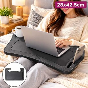 Portable Lap Desk with Cup Holder and Phone Slot 28 x 42.5 cm