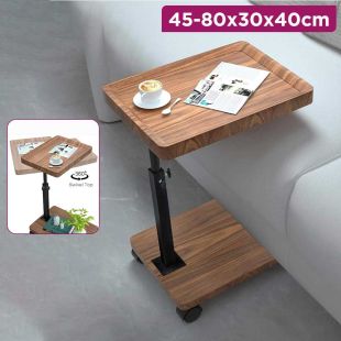 Space Saving Wood Side Table with Adjustment Height
