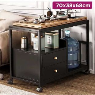 360 Degree Movable Rolling Side Table with Storage