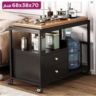 طاولة جانبية متحركة 360 درجة مع مساحة تخزين