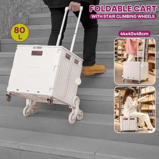 80L Foldable Cart with Stair Climbing Wheels