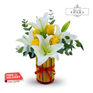 Sogha Teacher's day arrangement with Mix Lillium and Roses