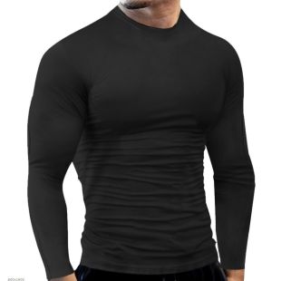 تيشيرت خريفى بأكمام طويلة وتصميم سادة للرجال