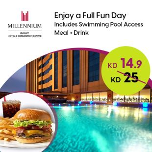 Enjoy Relaxation Day at the pool + Meal + Drink at Millennium Hotel & Convention Center