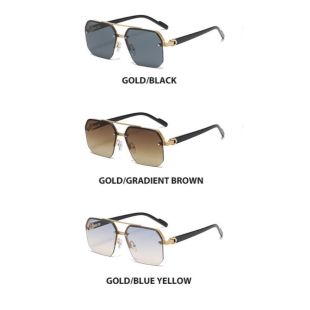 Square Sunglasses With Gold Frame