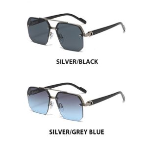 Square Sunglasses With Silver Frame