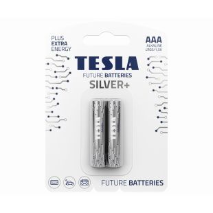عبوة من 2 بطاريات Silver+ القلوية حجم AAA من Tesla