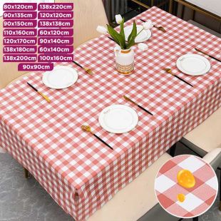 Stain and Water Resistant PVC Round Plastic Dining Tablecloth