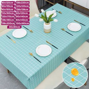 Stain and Water Resistant PVC Round Plastic Dining Tablecloth