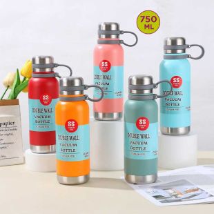 Stainless Steel 750ml Sports Water Bottle - Assorted Colors