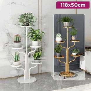 Luxury Metal Plant Stand with Wheels 118 × 50 cm - 1 Pcs
