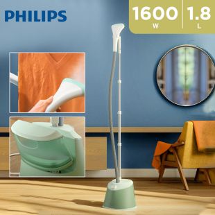 Philips 1000 Series Upright Garment Steamer 1600W 1.8L - Green & Gray