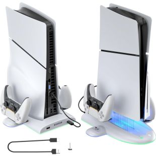 RGB Cooling Stand Base with Charging Dock FOR PS5 Slim Console