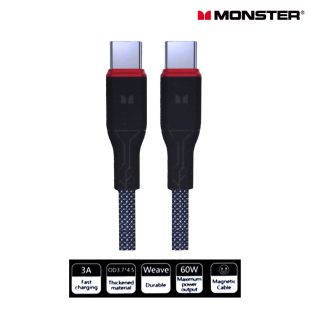 كيبل شحن مغناطيسي سريع Type-C إلى Type-C بقوة 60 واط من Monster