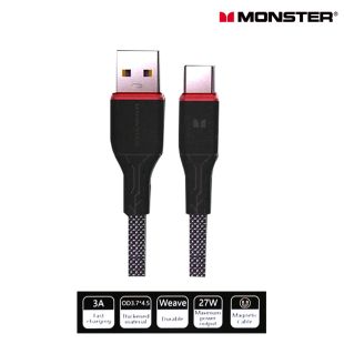 كيبل شحن مغناطيسي سريع Type-A إلى Type-C بقوة 27 واط من Monster