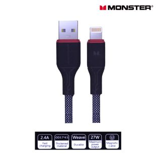 كيبل شحن سريع Type-A إلى Lightning بقوة 27 واط من Monster
