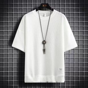 تيشيرت سادة بأكمام قصيرة وتصميم كوري أنيق للرجال