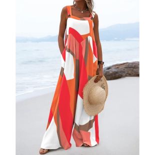 جمبسوت صيفى ملون بدون أكمام للسيدات