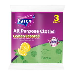 Parex All Purpose Cloths With Lemon Scent - 3 Pieces  ( 38cm x 35 Cm )