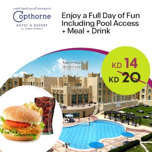 Enjoy a Full Day of Fun Including Pool Access + Snack Meal + Soft Drink at Slayil Al Jahra Copthorne Hotel