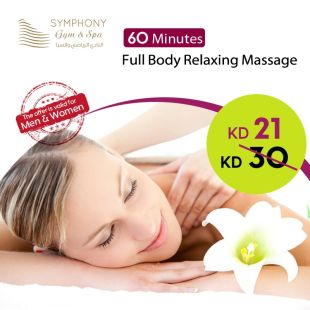 Full Body Relaxing Massages for (60 Minutes) at Symphony Gym&Spa.