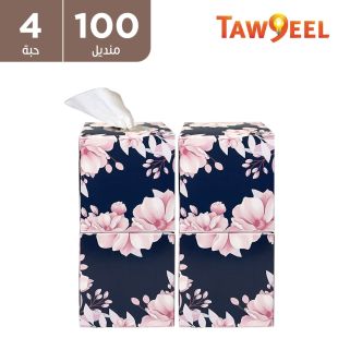 taw9eel_essentials_cube_facial_tissues_flower_100_x_2_ply_-_4_boxes_1