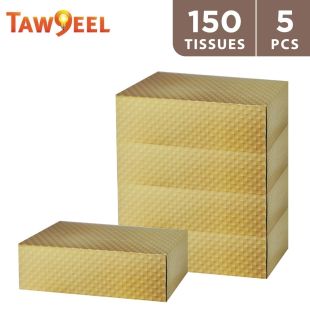 taw9eel_essentials_facial_tissues_gold_150_x_2_ply_-_5_pieces