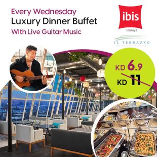 Special Wednesday Nights with Luxury Buffet Dinner with Live Guitar at Ibis Hotel