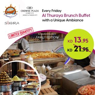 Richest Brunch Buffet at Al Noukhaza & Sakura Restaurant - Crowne Plaza Hotel