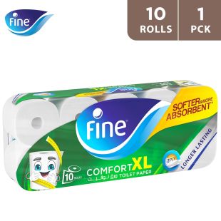 Fine Tissue Toilet Rolled Comfort XL 250 x 2 Plies 10 Rolls