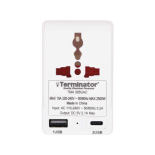 Terminator 13Amp Multi Adapter with Dual USB Charger