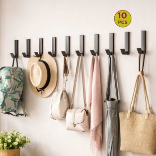 Wall Mounted L-Shaped Clothes Racks 10Pcs
