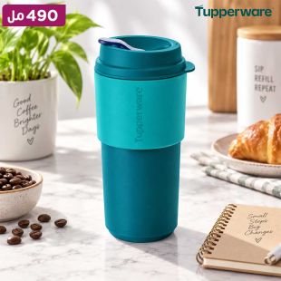 كوب قهوة Eco للسفر بغطاء مانع للتسرب 490 مل من Tupperware