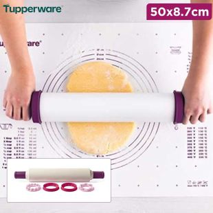 Adjustable Rolling Pin with Cookie Cutters by Tupperware
