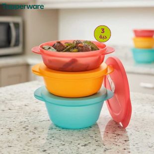 طقم حاويات CrystalWave Geni للميكروويف 3 قطع من Tupperware