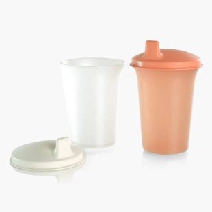طقم أكواب أطفال بغطاء مانع للانسكاب 180 مل 2 حبة من Tupperware