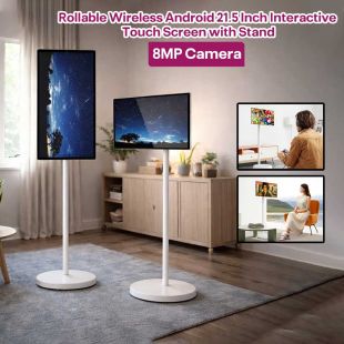 شاشة لمس تفاعلية لاسلكية أندرويد قياس 21.5 بوصة قابلة للدوران مع ستاند و كاميرا