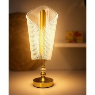 مصباح طاولة كريستالي ذهبي LED يعمل باللمس 40 سم