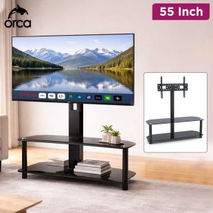 Orca TV Stand with Glass Shelf Up to 55 Inch