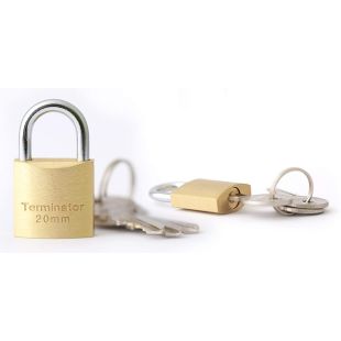 قفل آمن Brass بمفاتيح 20 مم من Terminator - عبوة 4 حبة