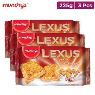 Munchys Lexus Cheese Cream Sandwich Biscuit 225 g  x 3