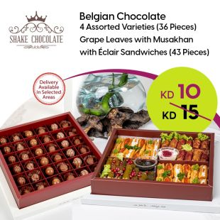 Belgian chocolate 4 varieties (36 pieces) and Eclair Sandwiches (43 pieces) at Shake Chocolate