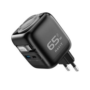 65W Fast Wall Charger with Retractable USB-C Cable by Havit