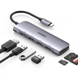 محول 6 في 1 من USB-C إلى USB-A وHDMI بدقة 4K من UGREEN