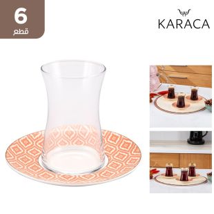 كاراجا - طقم أكواب شاي زجاجي راج بلش - 12 قطعة