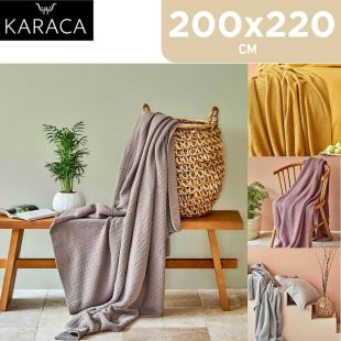 Karaca Back To Basic Acrylic Double Knitted Blanket - 200 x 220 Cm