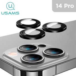 USAMS Metal Camera Lens Glass Film For iPhone 14 pro - 3 Pieces