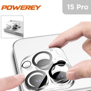 غطاء حماية لعدسة الكاميرا لهاتف أيفون 15 برو من Powerey