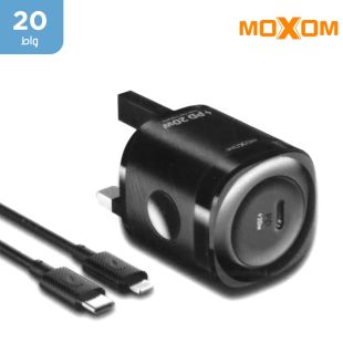 شاحن سريع PD بقوة 20 واط - أسود من Moxom