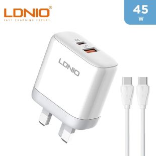 45W Fast Wall Charger PD/QC + Type-C to Type-C Cable by LDNIO